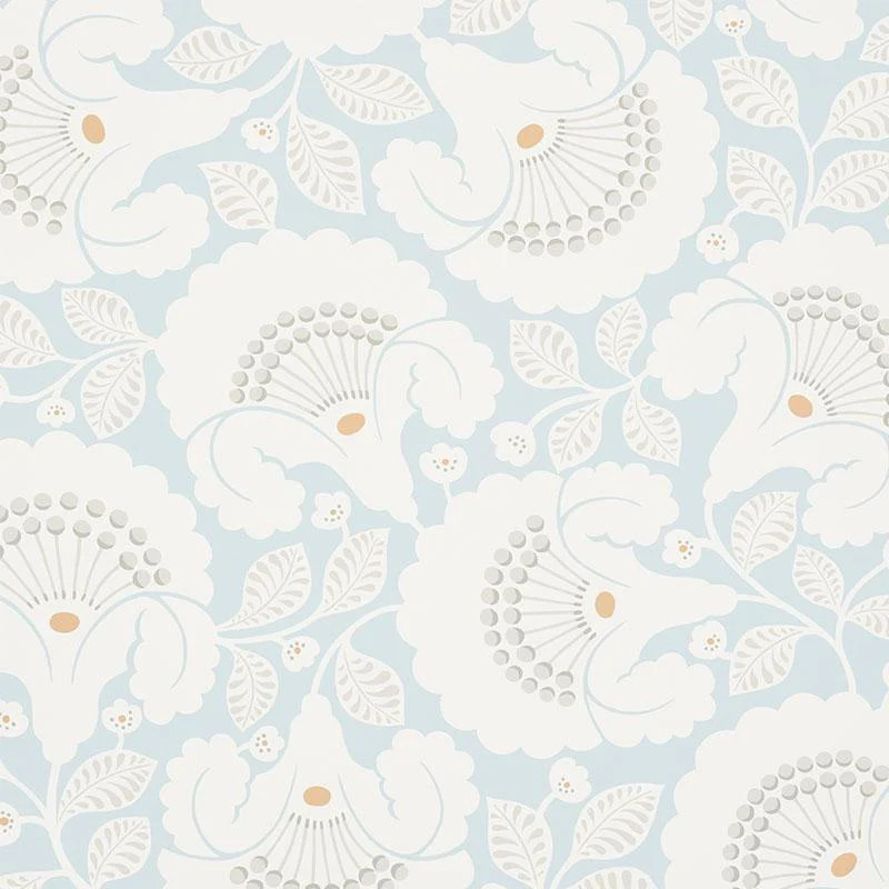 Schumacher Jackie Sky Wallpaper | DecoratorsBest
