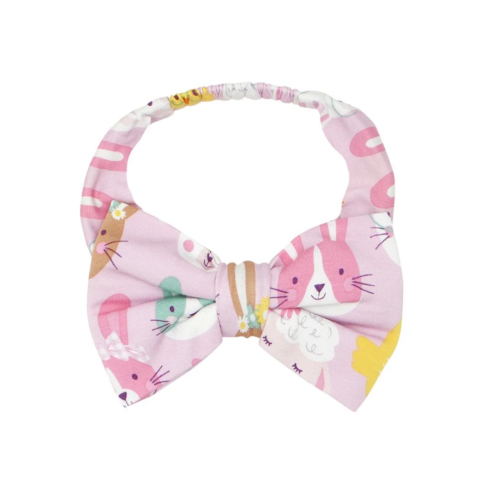 Pink Pastel Parade Luxe Bow Headband | Little Sleepies