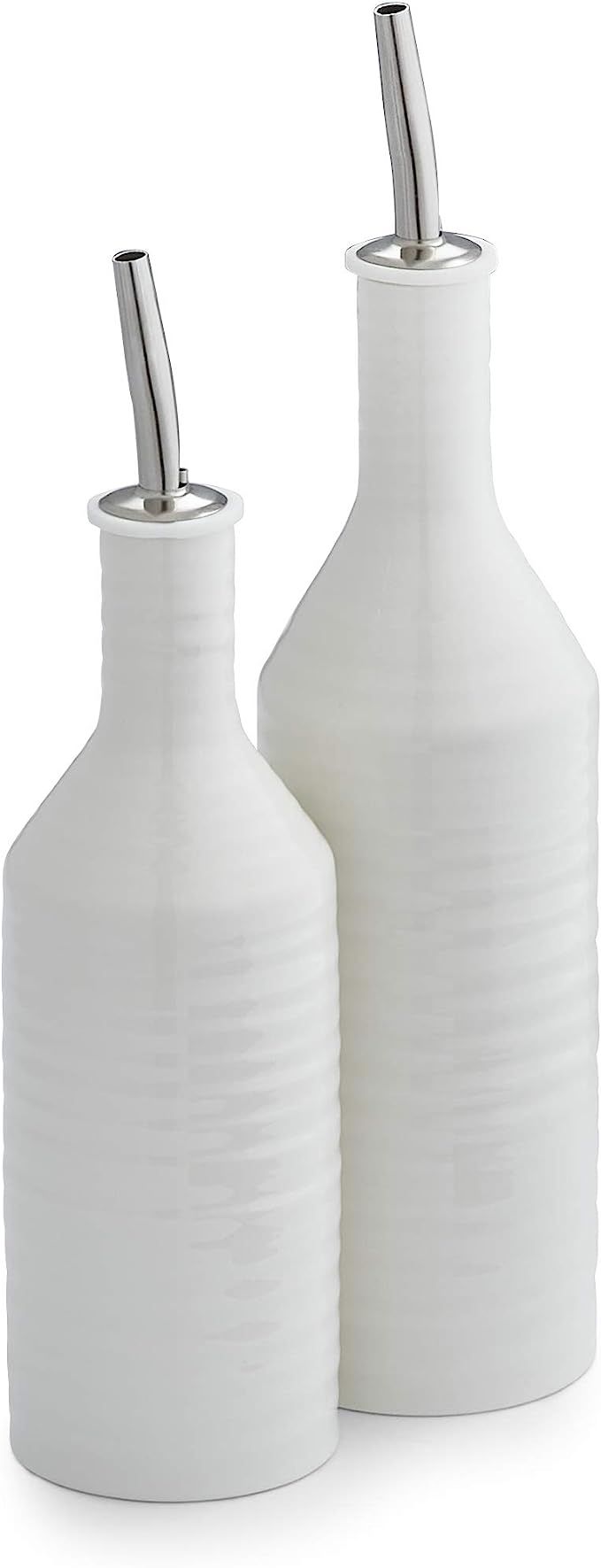 Portmeirion Sophie Conran Oil and Vinegar Drizzler Set, Porcelain, White, 7 x 7 x 26.5 cm | Amazon (US)
