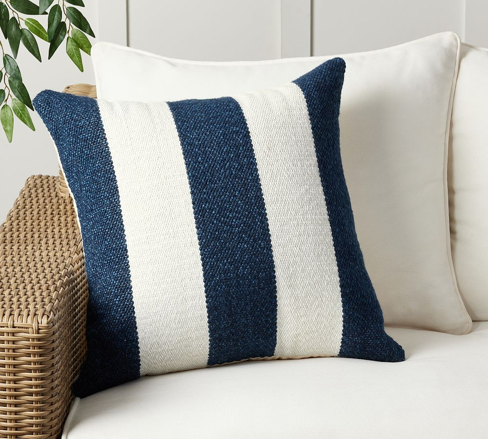 Classic Striped Handwoven Outdoor Pillow | Pottery Barn (US)