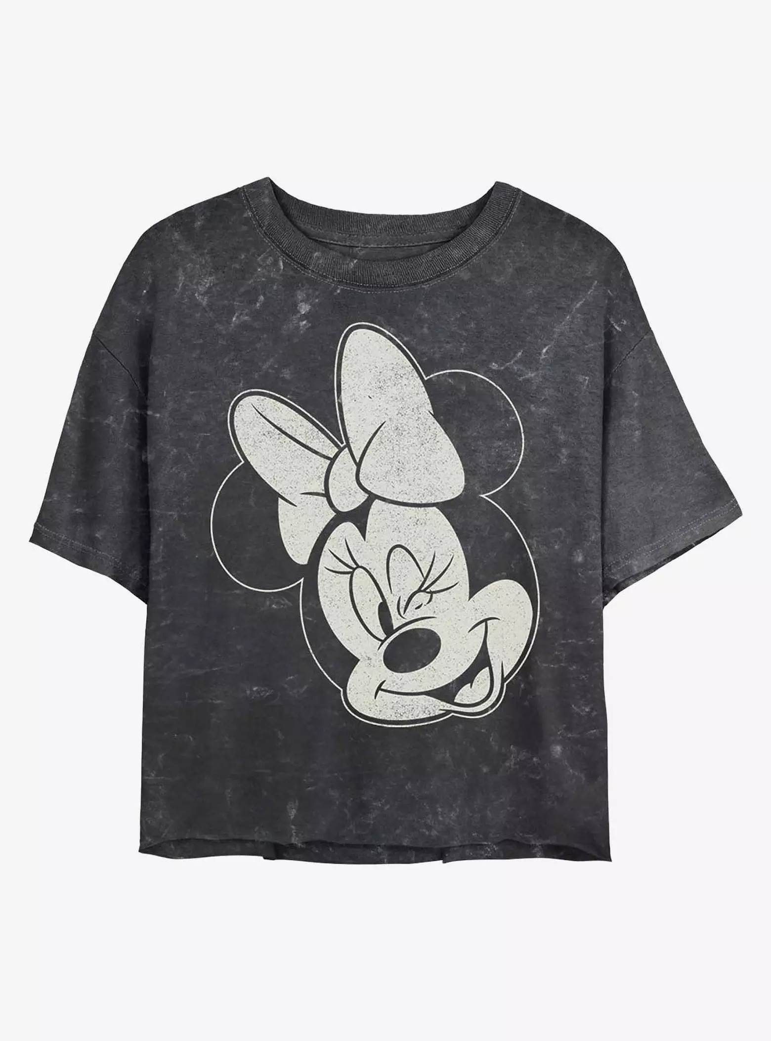 Disney Minnie Mouse Minnie Wink Mineral Wash Crop Girls T-Shirt | Hot Topic