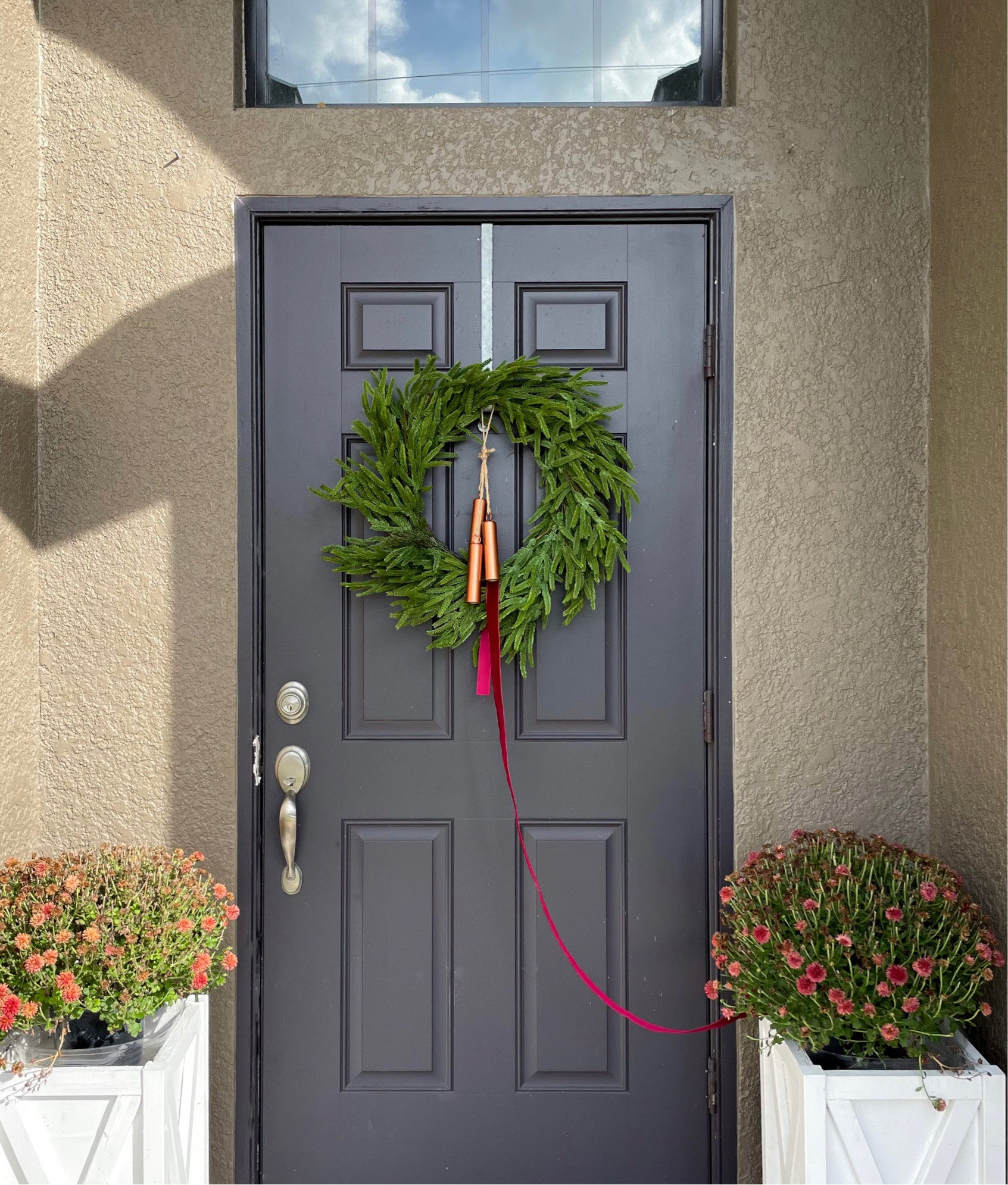 Norfolk pine Christmas wreath. Front porch Christmas decor. 

#LTKhome #LTKHoliday #LTKSeasonal