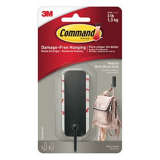 3M Command Adhesive Medium Black Hook | The Container Store