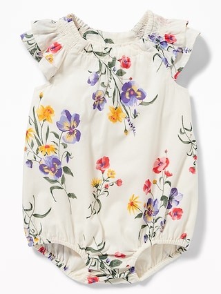 Tiered Flutter-Sleeve Bubble One-Piece for Baby | Old Navy US