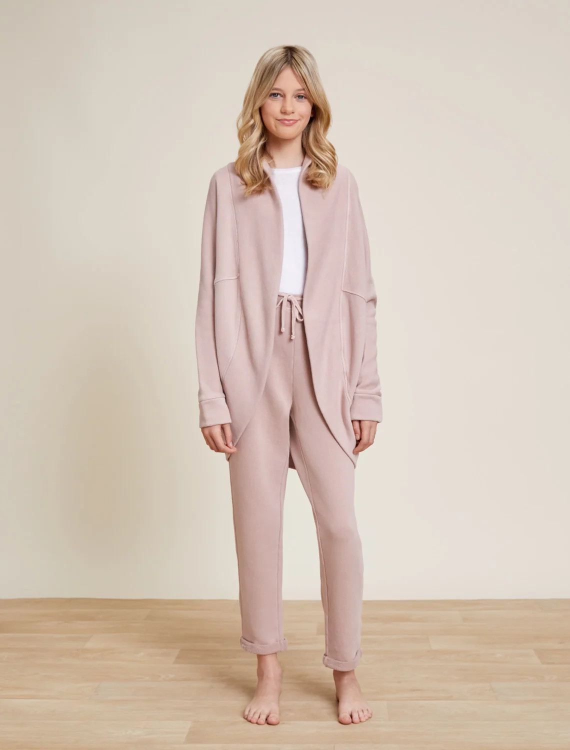 Malibu Collection® Youth Brushed Terry Circle Cardigan | Barefoot Dreams