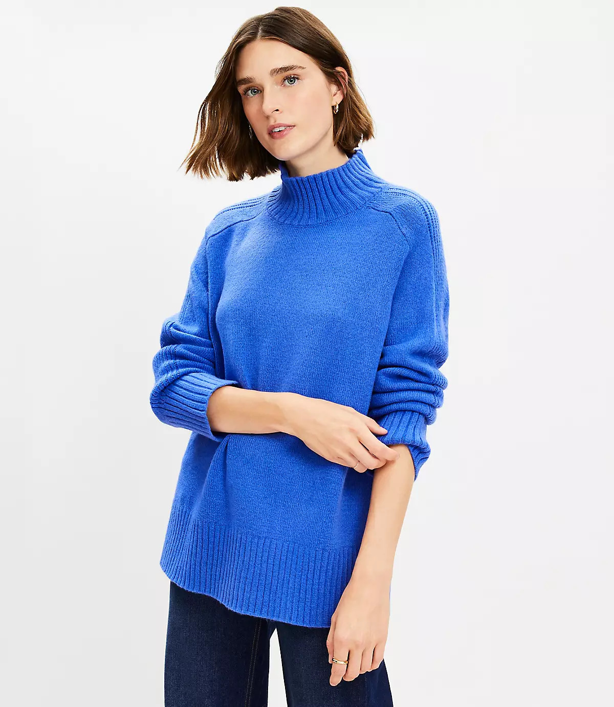 Slouchy Turtleneck Tunic Sweater | LOFT