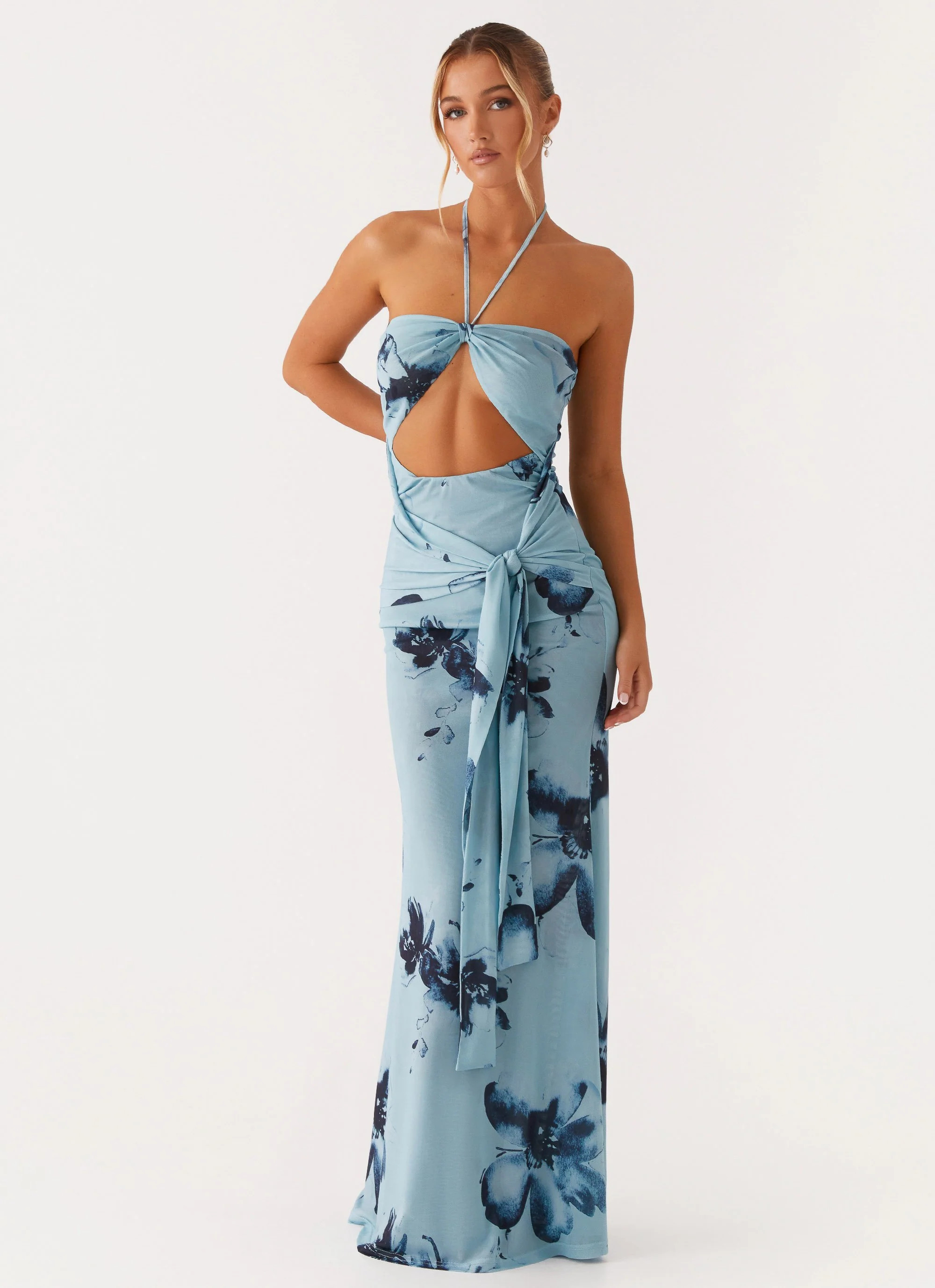 Antonia Maxi Dress - Black Blue Floral | Peppermayo (Global)
