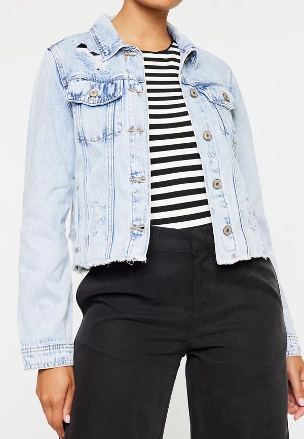 KanCan™ Light Fray Hem Cropped Denim Jacket | Maurices