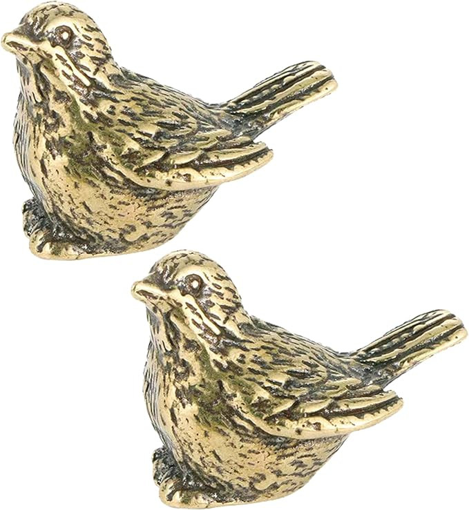 Brass Golden Bird Figurines Small Birds Statues Vintage Brass Bird Statue Retro Figurine Home Dec... | Amazon (US)
