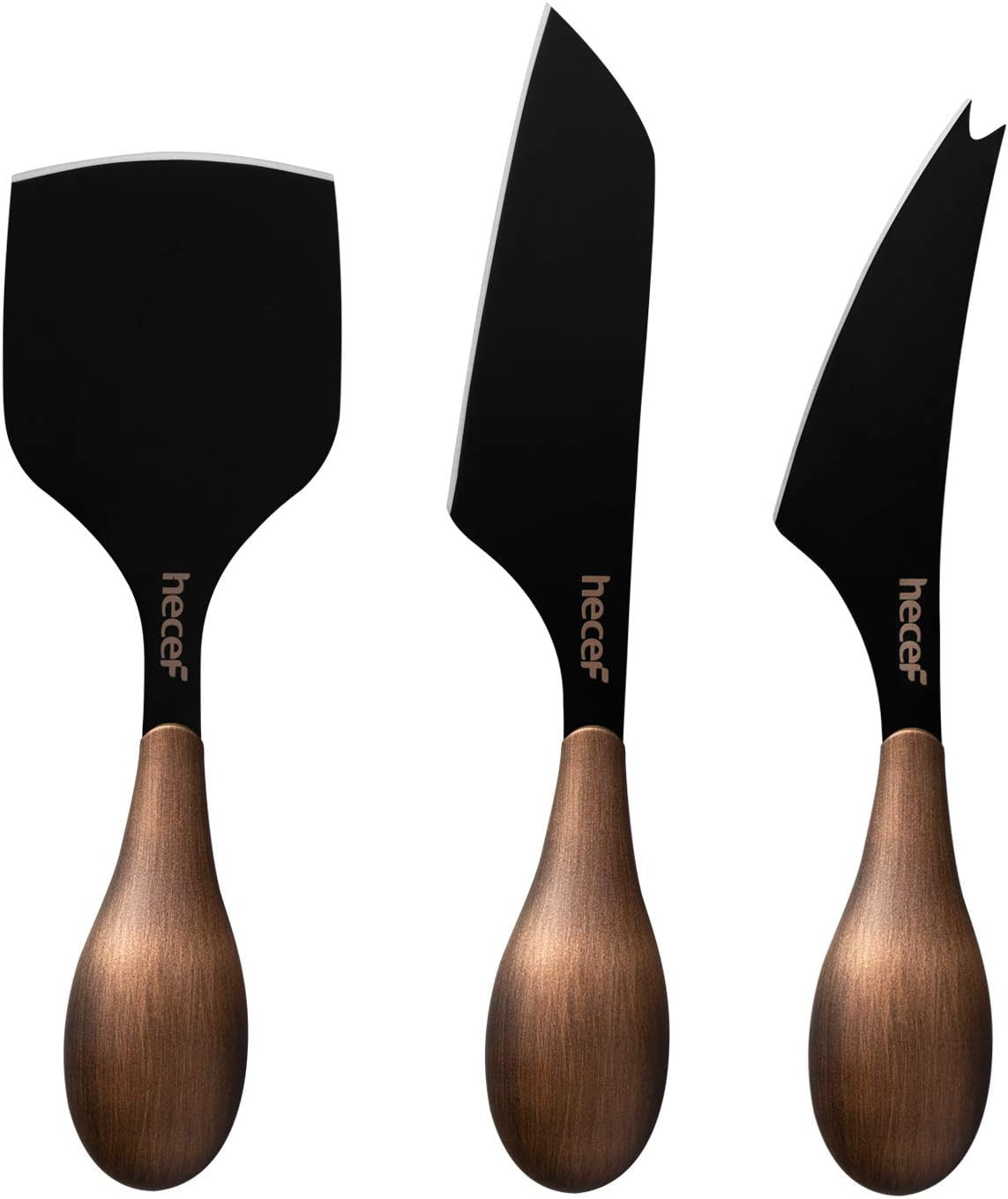 hecef Cheese Knife Set of 3, Bronze Grain Multipurpose Retro Cheese Knives, Set includes Pronged,... | Amazon (US)