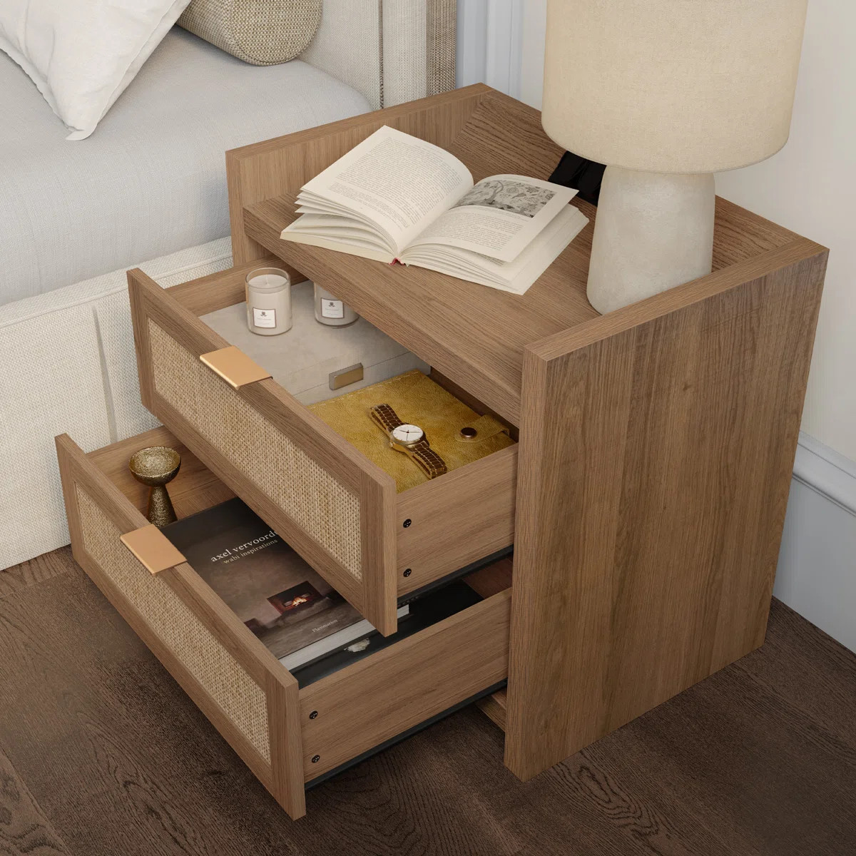 Aneke 23.6'' W Nightstand (Set of 2) | Wayfair North America