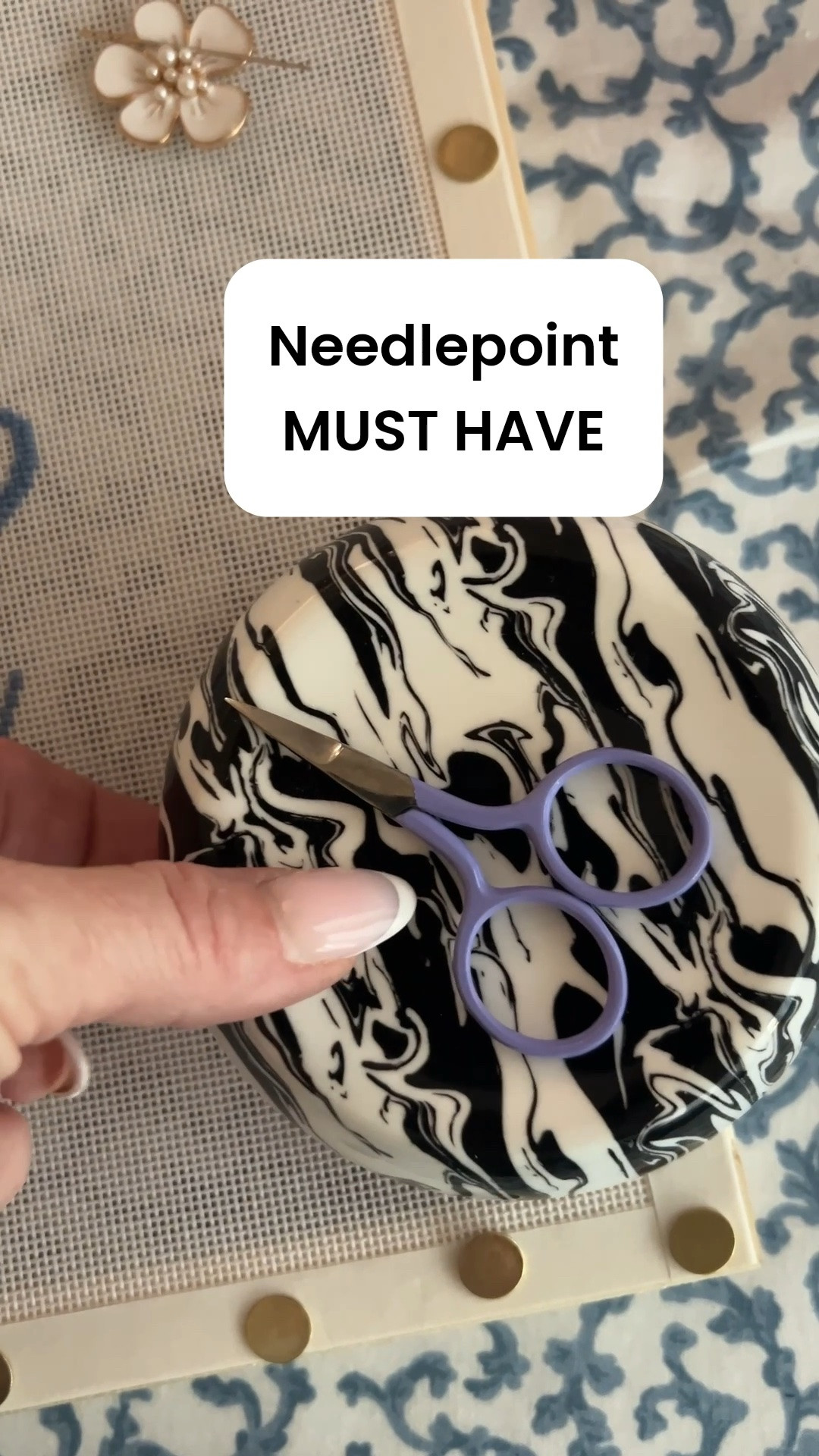 I am obsessed with this magnetic holder from Amazon. 

The magnet is so strong my needle or snips won't fall off when a puppy or two get a little crazy around my stitching. Or if I accidentally knock it off the table. Plus I love the marble pattern. 

I even use it to hold clips for finishing.

#LTKOver40 #LTKHome