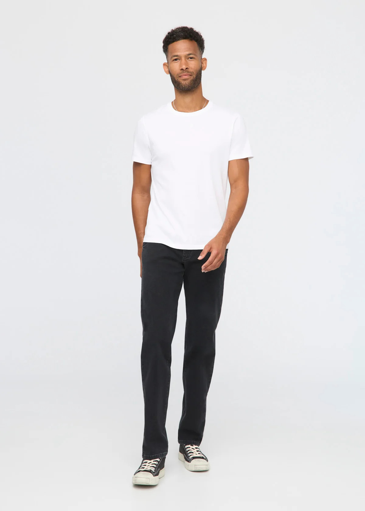 Stretch Canvas Relaxed Straight Chino - Black | DUER