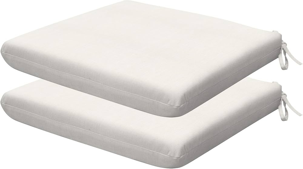 Honeycomb Outdoor Universal Seat Cushion Set, 18" x 17.5", Textured Solid Bone Outdoor Chair Cush... | Amazon (US)