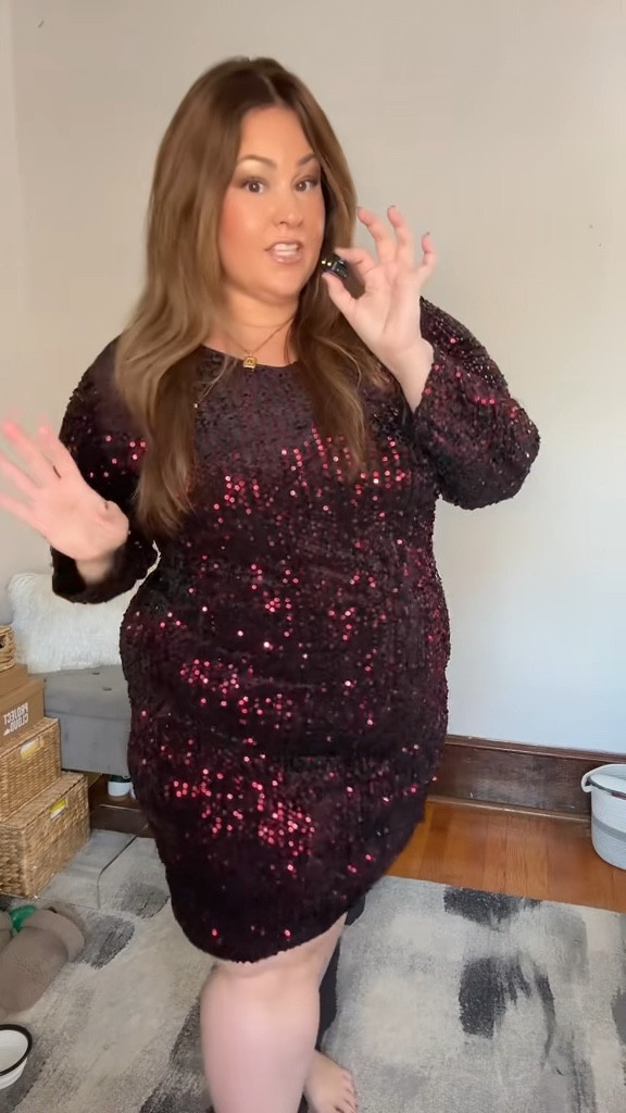 WOWEEE! This dress 🔥👏🏼 perfect for New Year's Eve, holiday party, if you're a guest at a wedding! Absolutely STUNNINNGGG, period! I'm 295 with 63" hips and I still have room, wearing a 24 plus for reference. — it is much cheaper in my TikTok shop showcase 🫶🏼 #plussize #plussizefashion #plussizedresses #plussizedress #curvyfashion 

#LTKPlusSize