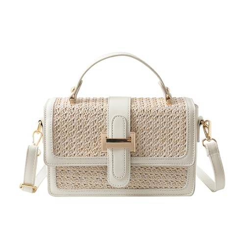 HCBLWY Straw Crossbody Bags for Women Summer Vacation Beach Bags Straw Purses Woven Handbags Shoulder Clutch Bag (Beige) | Amazon (US)