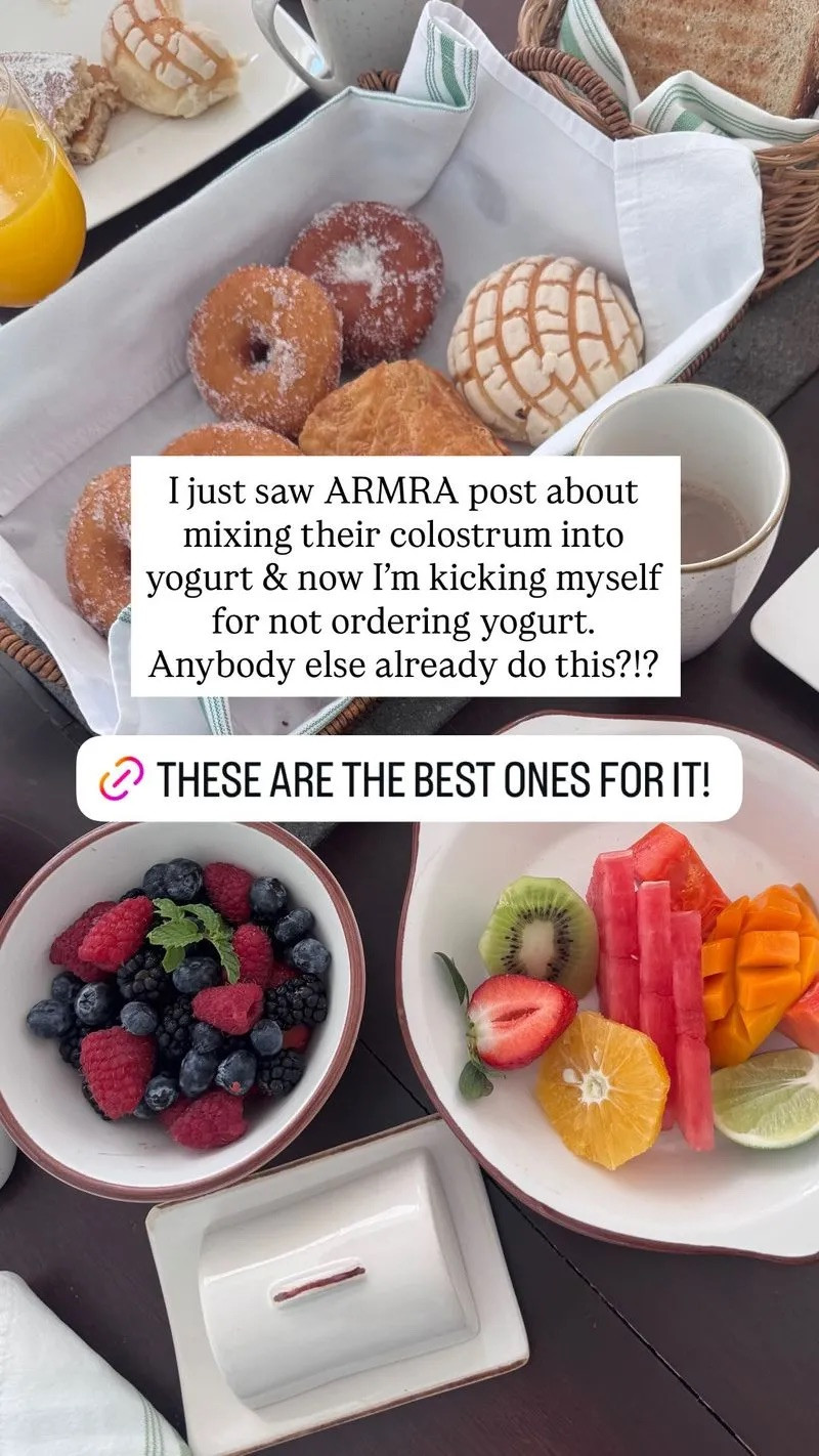 Armra colostrum at breakfast from now on 

 #LTKfitnessgoals #LTKmorningroutine