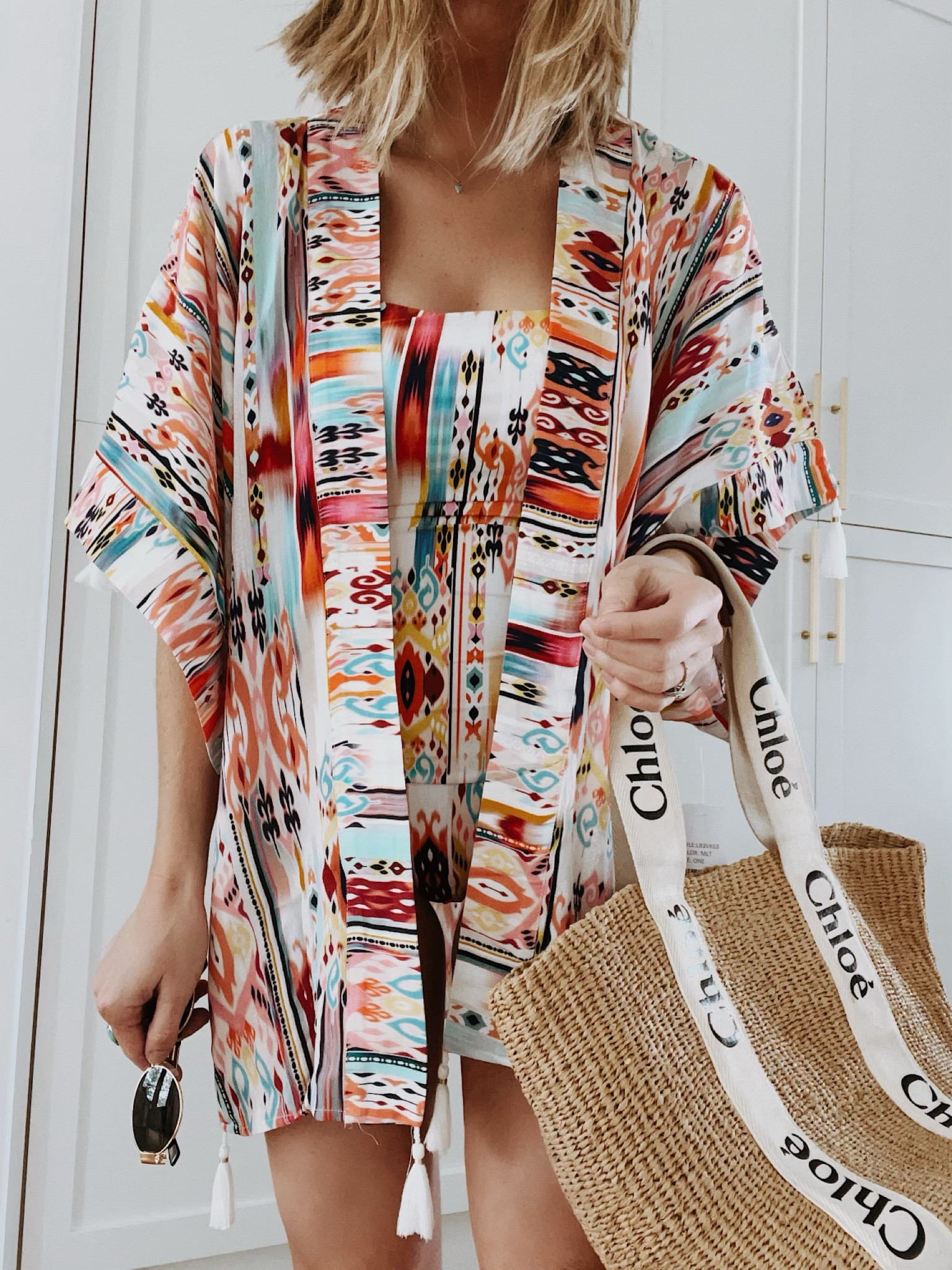 Matching swimsuit and coverup from Nordstrom / size 4 swim 
Love the pattern and colors 

#LTKstyletip #LTKswim