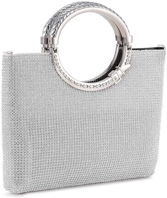 UBORSE Rhinestones Crystal Clutch Evening Bags for Women Ring Handle Wedding Party Clutch Purses ... | Amazon (US)