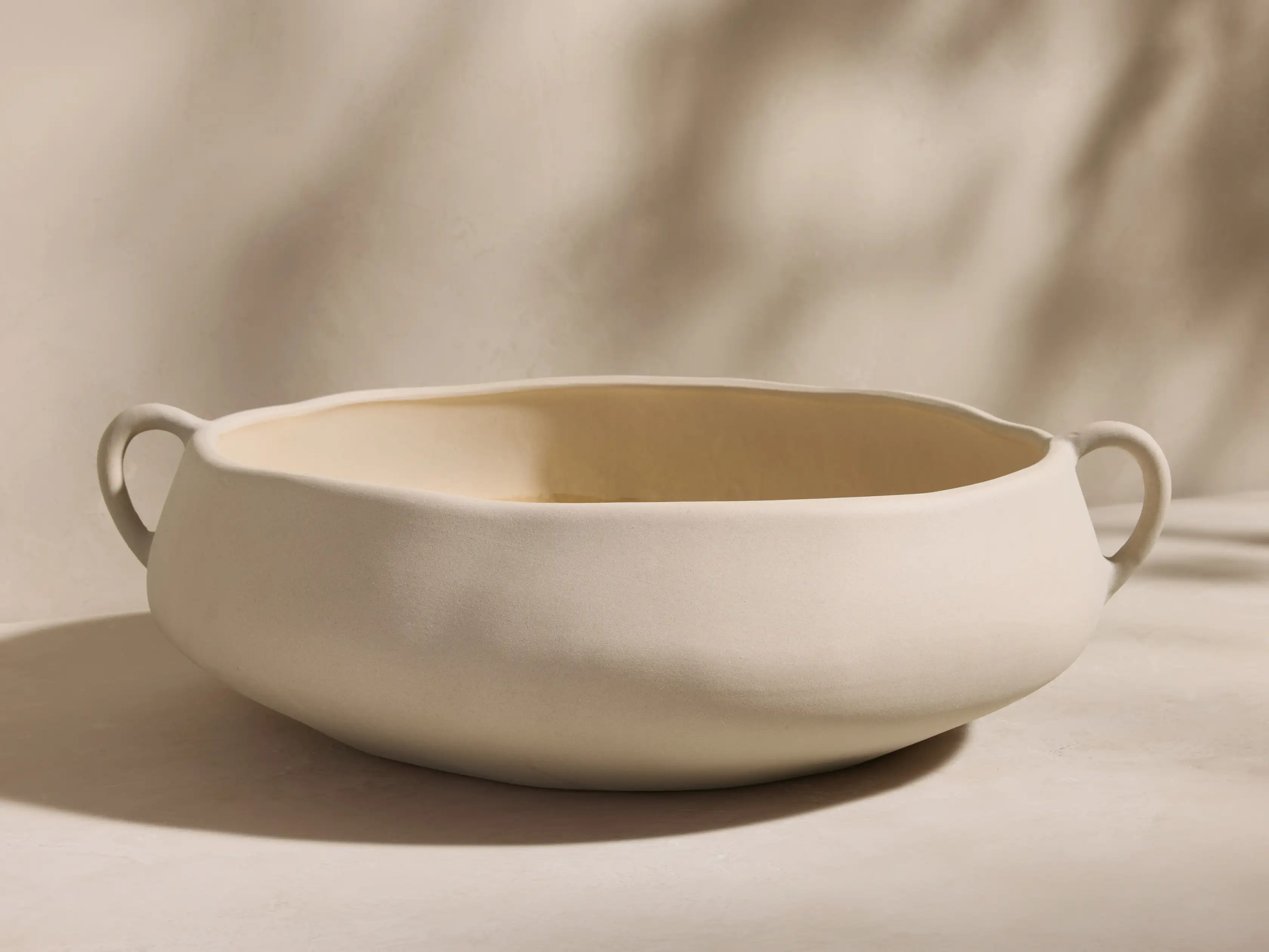 Calixta Oval Handled Low Bowl | Arhaus