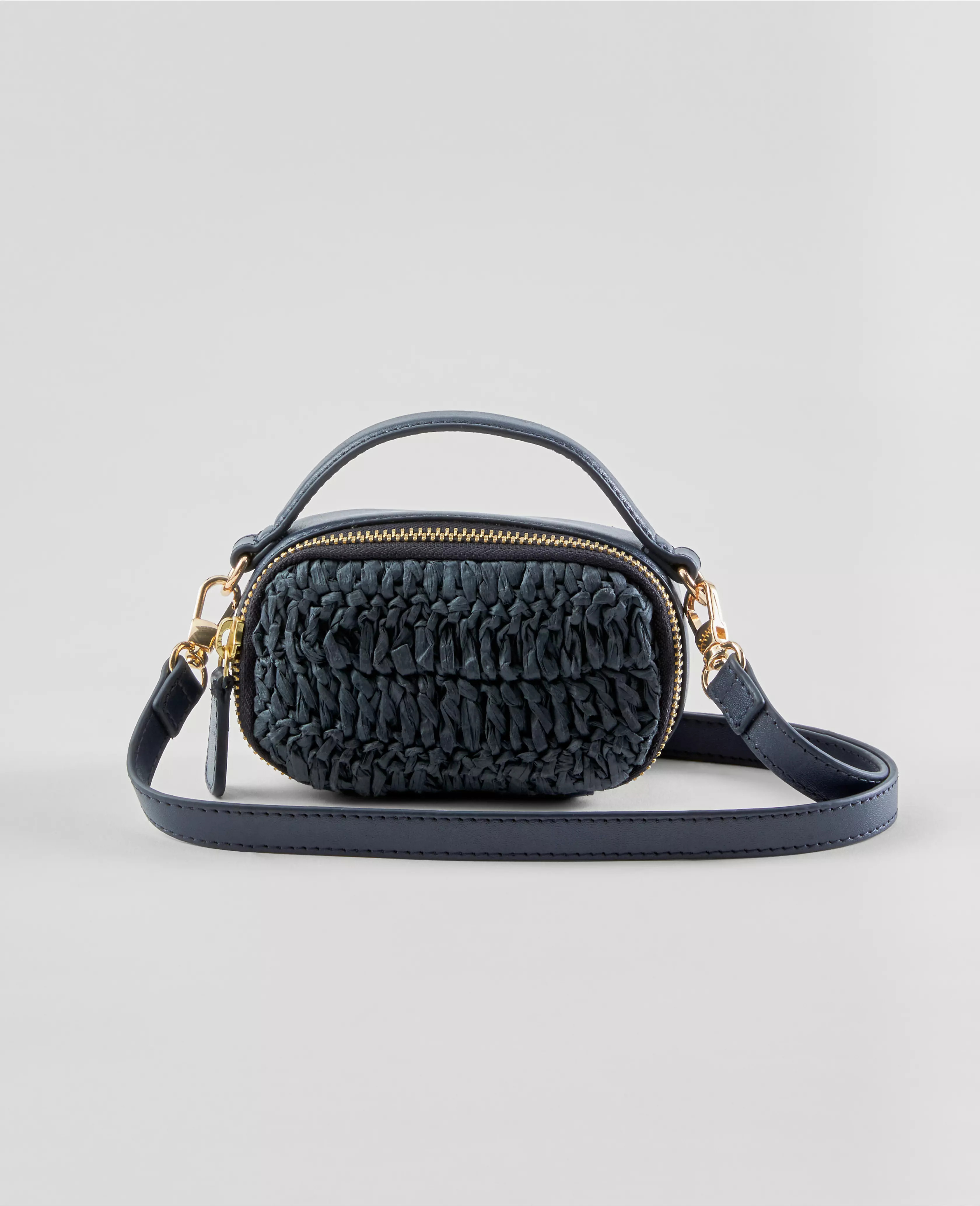 Weekend Collection Raffia Mini Crossbody Bag | Ann Taylor