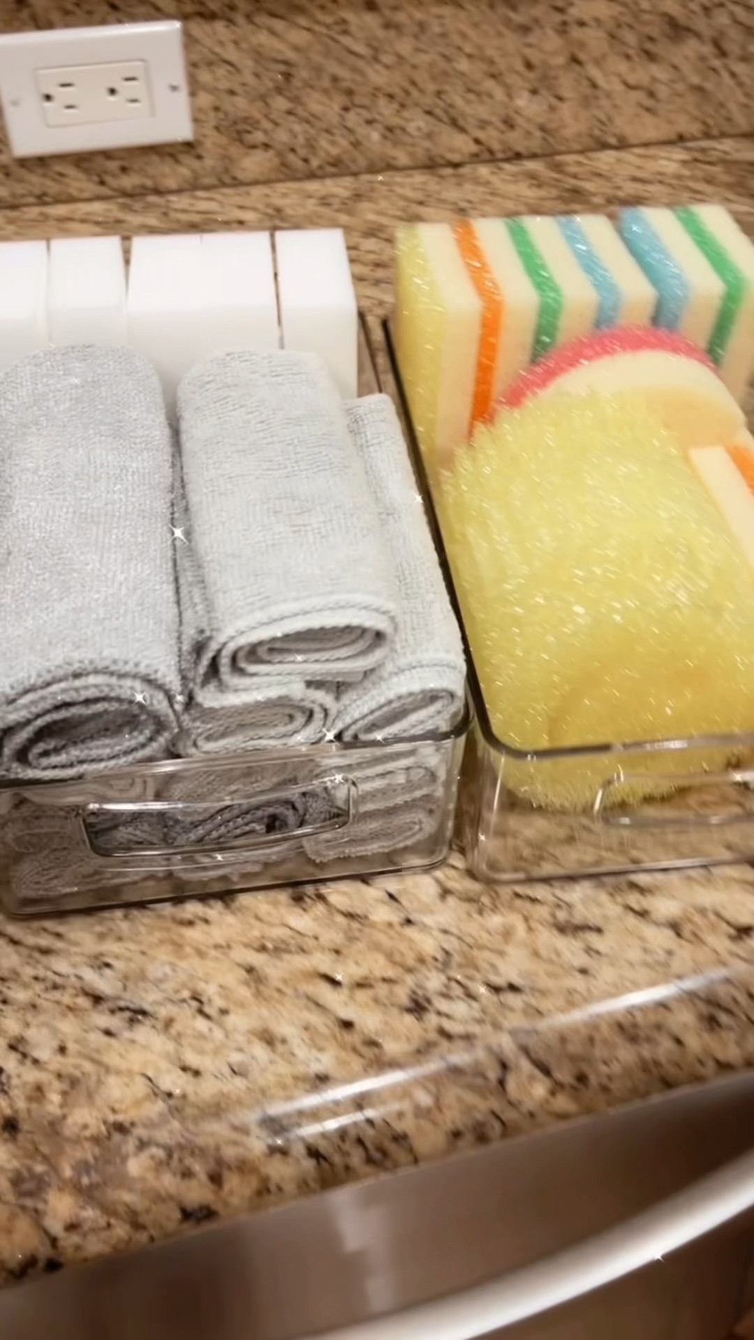 My favorite organizing bins. I use them all around my home.

Keep your refrigerator, freezer, countertops, kitchen cabinet or pantry neatly organized with these stackable fridge organizer, pantry storage bins
Ideal sized to fit fruits, vegetables yogurts, canned goods, food packets, cheese, meat, also good for storing dry goods in the pantry. Ideal for kitchens, countertops, pantry shelves, refrigerators, freezers, cabinets, or as drawer organizers