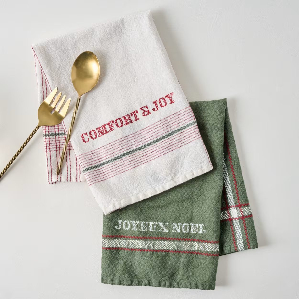 Joyeux Noel Embroidered Tea Towel | Magnolia