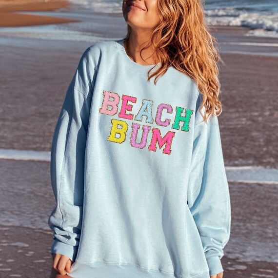 Beach Bum Sweatshirt Preppy Crewneck Beach Sweatshirt Coconut | Etsy | Etsy (US)
