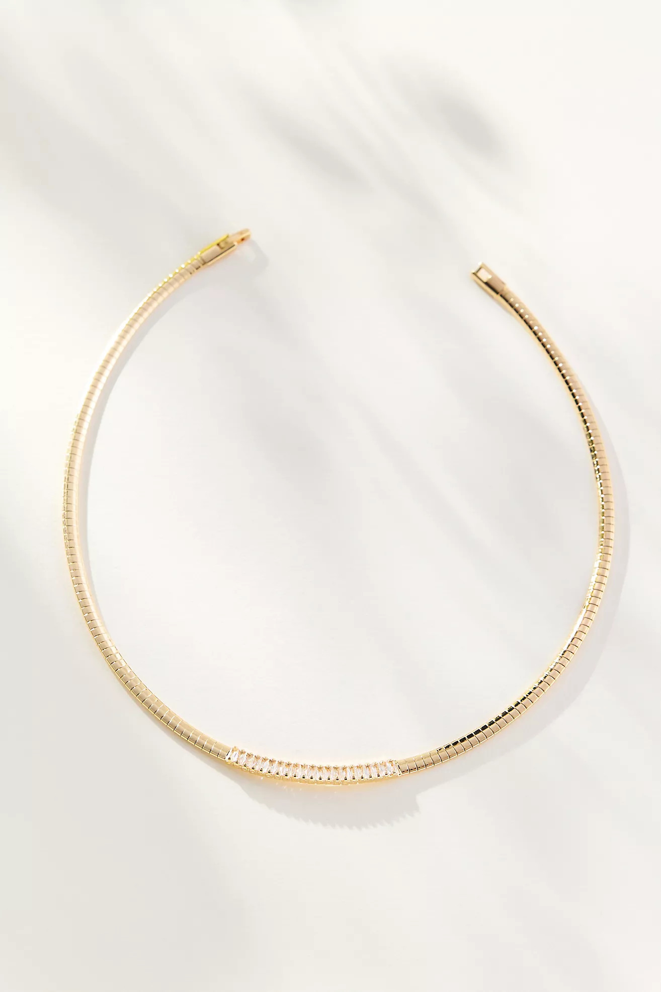 Baguette Crystal Flat Chain Necklace | Anthropologie (US)