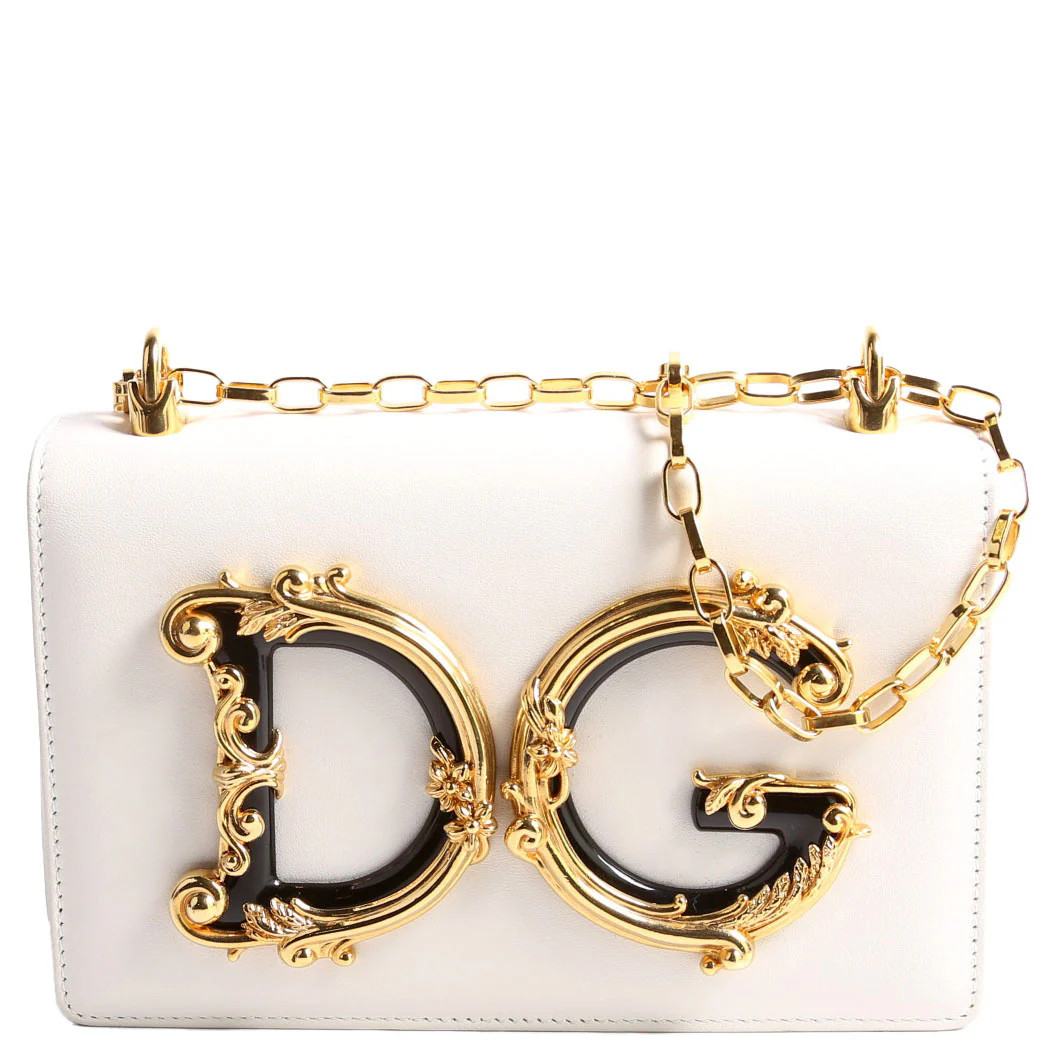 DG Girls Shoulder Bag Nappa Leather Ivory | Keeks Designer Handbags