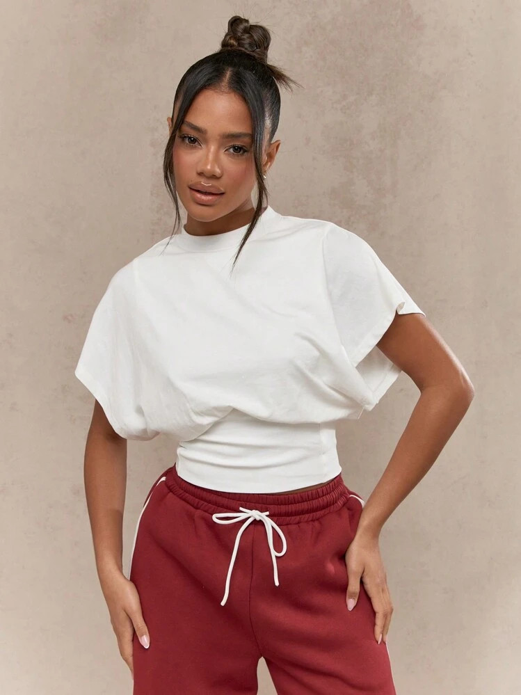 MISSGUIDED Street Fitted Waist Dolman Loose Sleeves Top | SHEIN