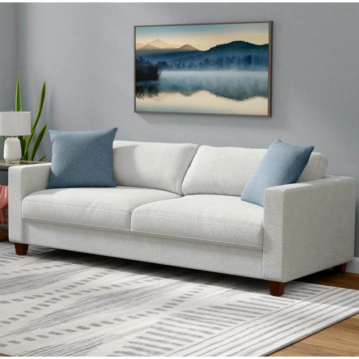 Jibria 87" Pop-Up Sleeper Sofa, with Pillows, Wrapped in a Cozy Boucle Upholstery | Wayfair North America