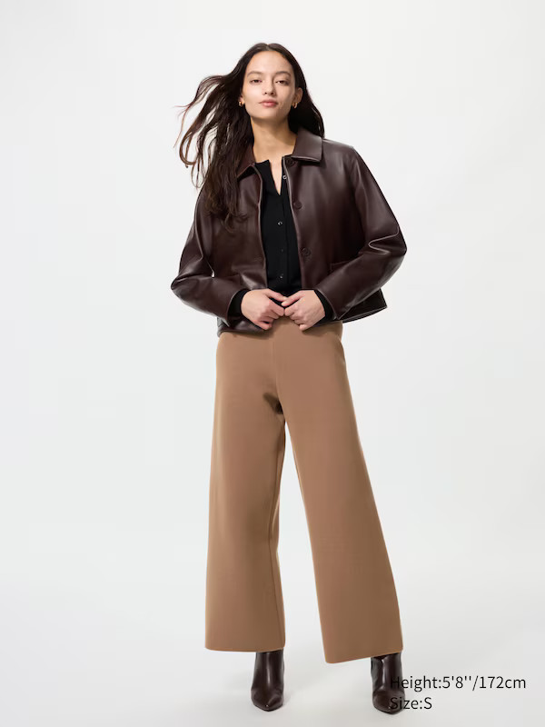 Washable Milano Ribbed Trousers | UNIQLO (UK)