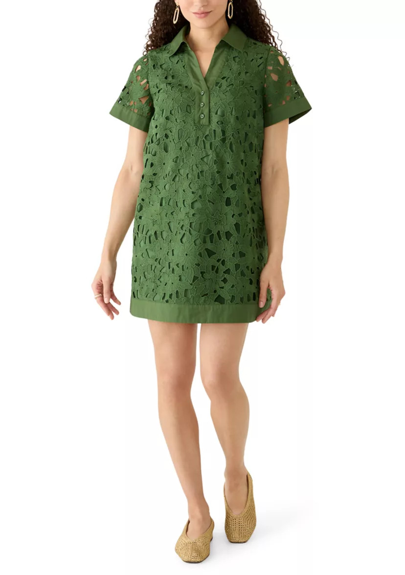 Petite Short Sleeve V-Neck Mini Dress | Belk