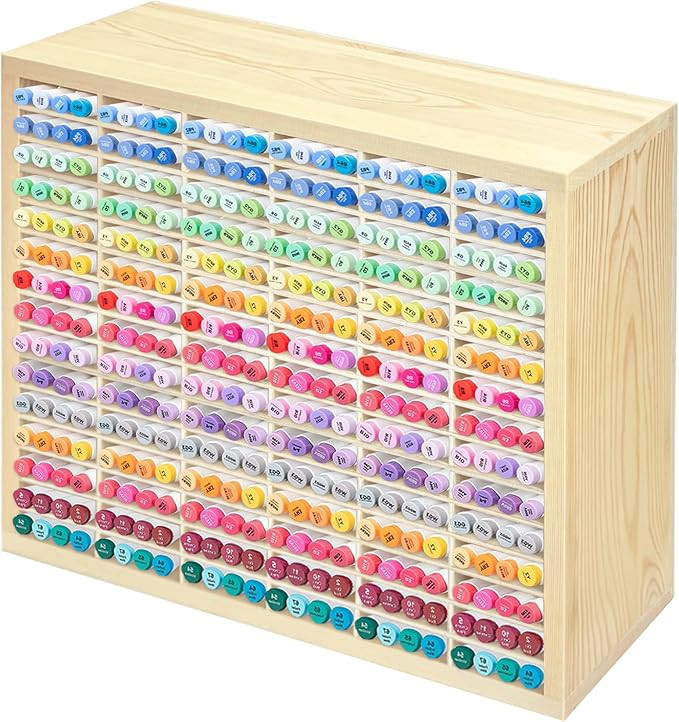 PROLEE Marker Storage Organizer for 360 Markers,Wooden Alcohol Marker Holder with 90 Slots,Marker... | Amazon (US)