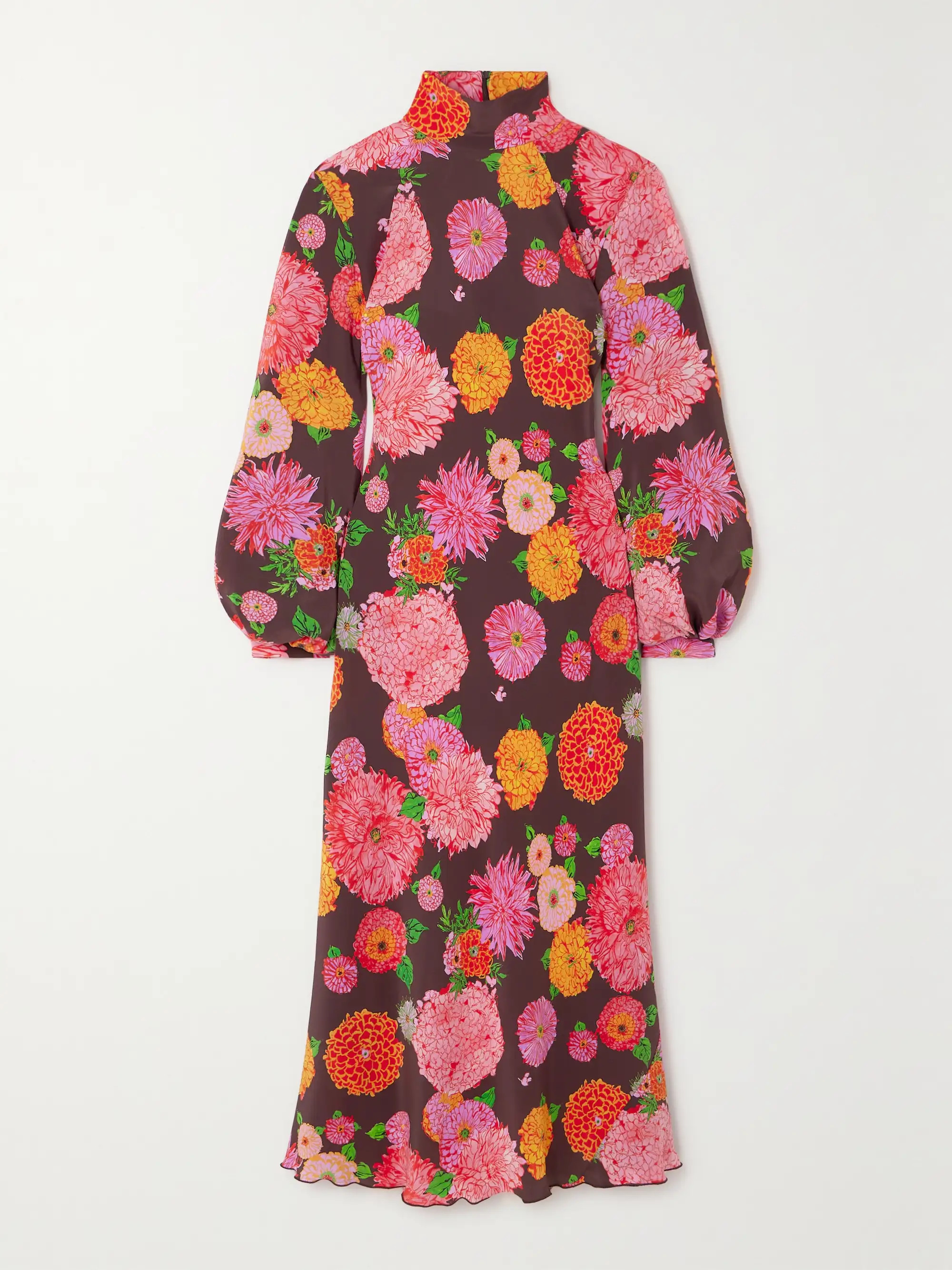 Medici floral-print silk crepe de chine midi dress | NET-A-PORTER (US)