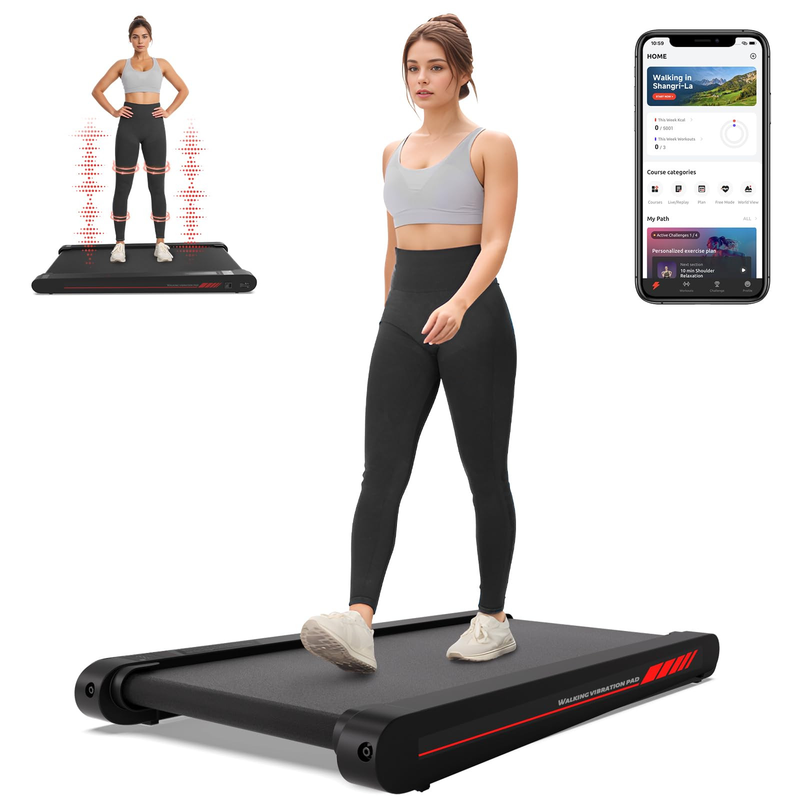 Sperax Walking Treadmill Pad with APP, 3 in 1 Under Desk Treadmill, 400W Low Noise Walking Vibrat... | Amazon (US)