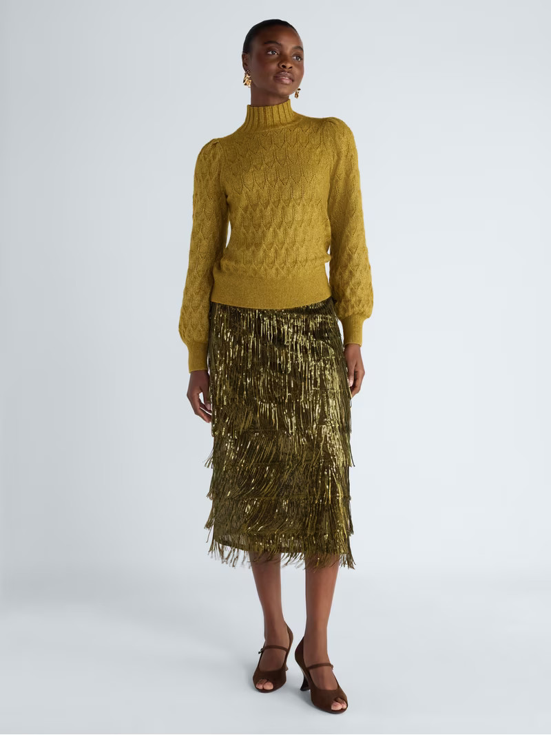Scoop Women's and Women\u2019s Plus Turtleneck Sweater with Puff Shoulders, Sizes XS-4X | Walmart (US)