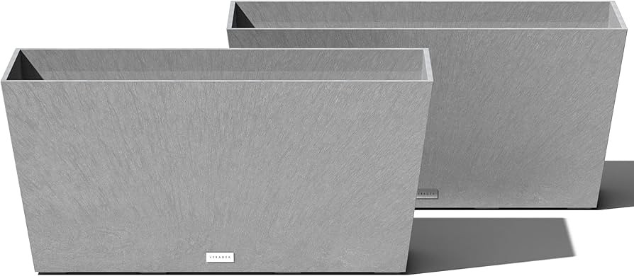 Veradek Pure Series Midori Trough Planter - Large Rectangular Planter for Indoor or Outdoor Deck/... | Amazon (US)