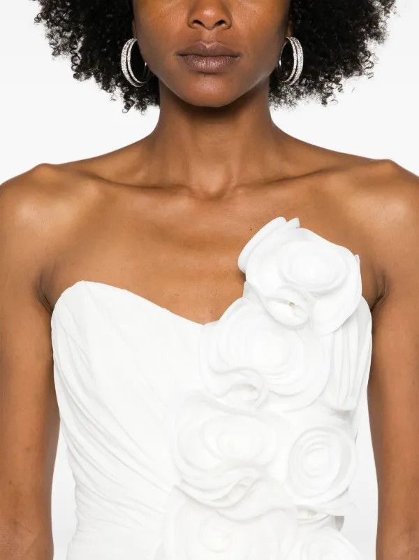 Ana Radu floral-appliqué Maxi Dress | White | FARFETCH | Farfetch Global