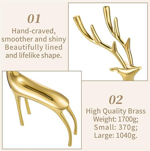 Sziqiqi Gold Reindeer Candle Holder for Pillar Candles Brass Reindeer Tealight Candle Holders Cop... | Amazon (US)