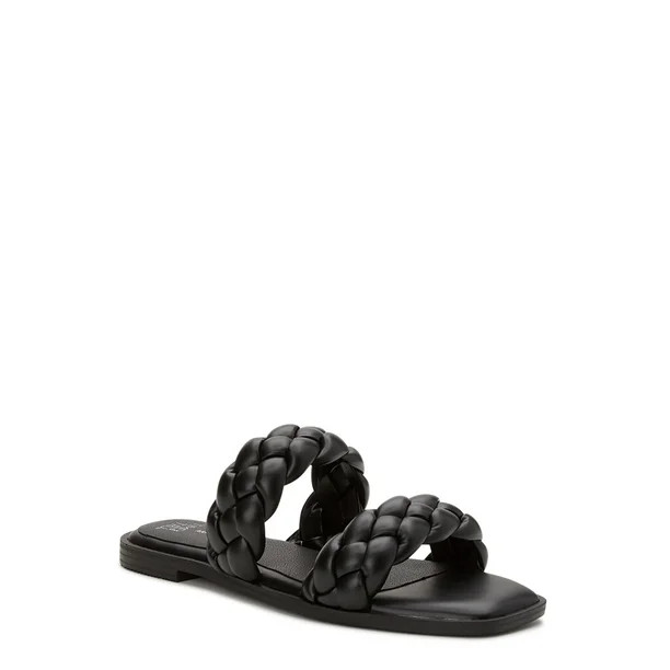 Time and Tru Women's Braided Two Band Sandals | Walmart (US)