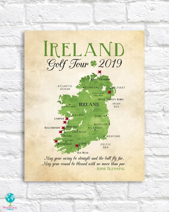 Ireland Golf Map Golf Gift  Gift for Dad  Personalized | Etsy | Etsy (US)