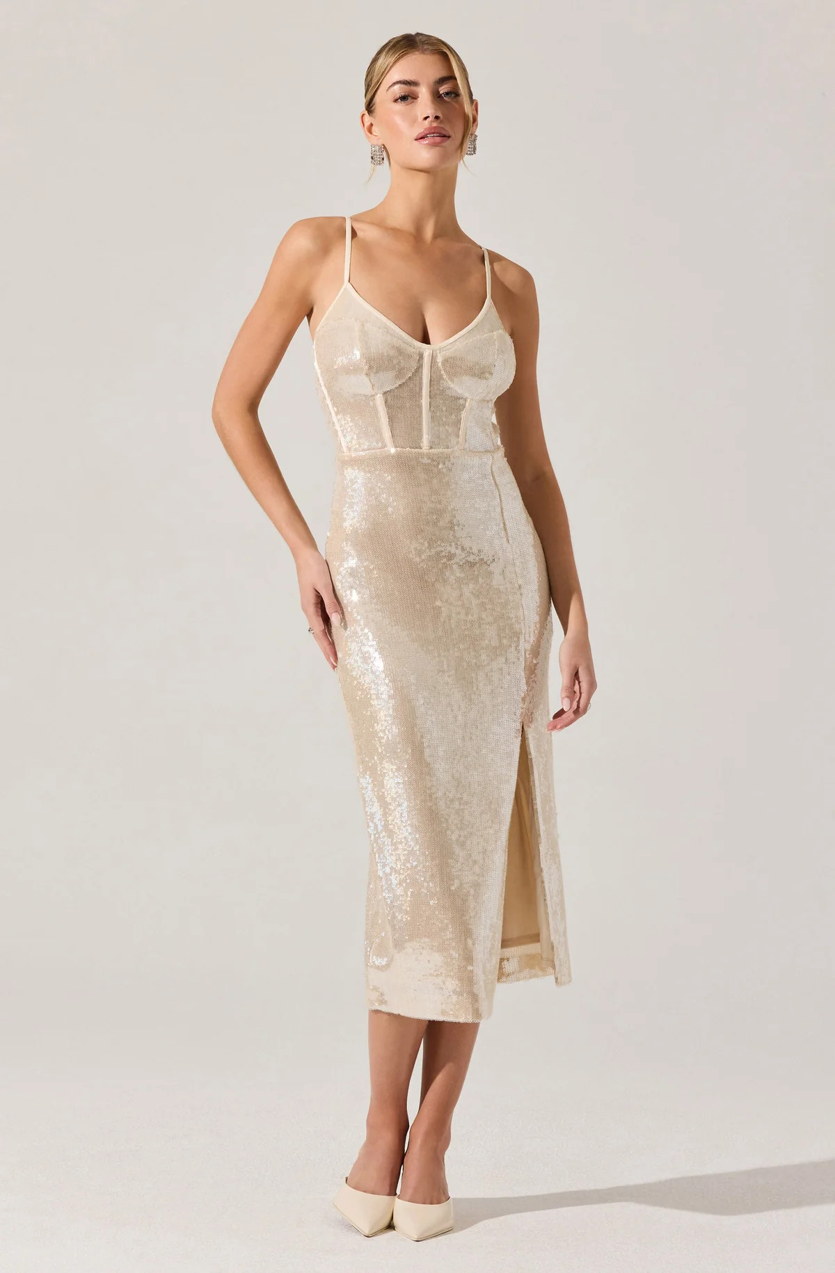 Liese Sequin Bustier Midi Dress | ASTR The Label (US)