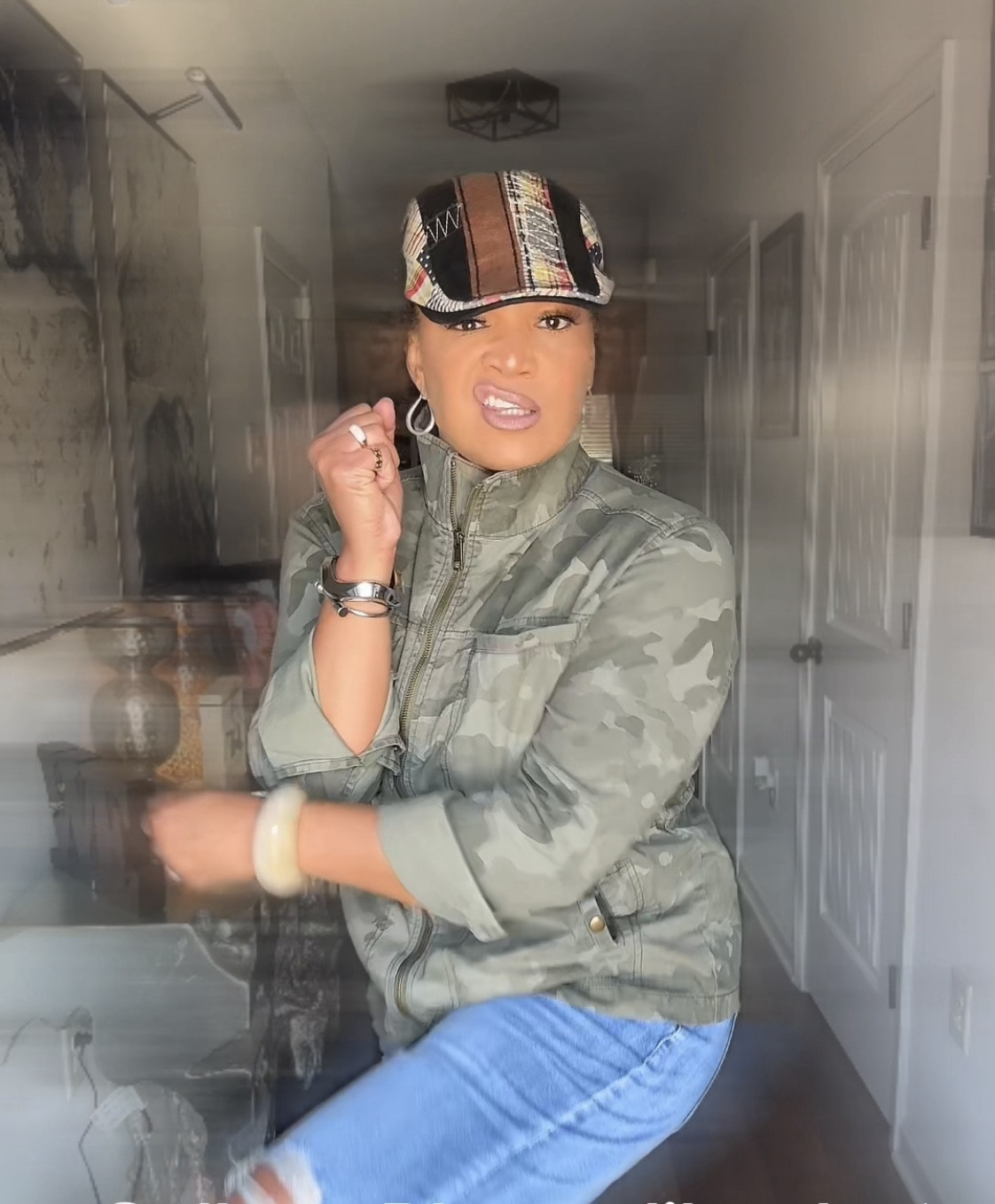 Fall Edgy Fashion to take you anywhere!  #camouflage #fall #fashion #hats #sunglasses #edgy #chic #casual #stylish #comfortable #brunch #lunch #jewelry #accessories #jeans #ootd #jacket 

#LTKMidsize #LTKStyleTip #LTKSaleAlert