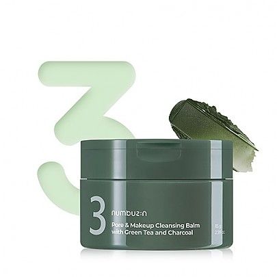 [Numbuzin]  No.3 Pore & Makeup Cleansing Balm with Green Tea and Charcoal 85g | Style Korean