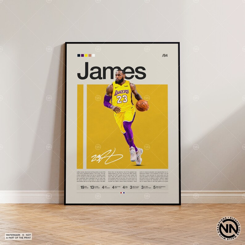 Lebron James Poster, LA Lakers Print, NBA Poster, Sports Poster, Mid Century Modern, NBA Fans, Ba... | Etsy (US)