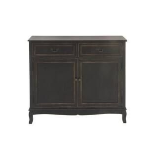 Litton Lane Black Wood Traditional Cabinet 96371 - The Home Depot | The Home Depot