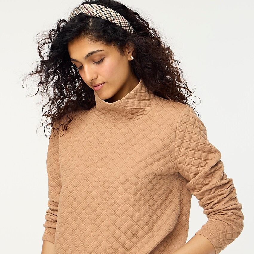 Quilted mockneck pullover | J.Crew Factory