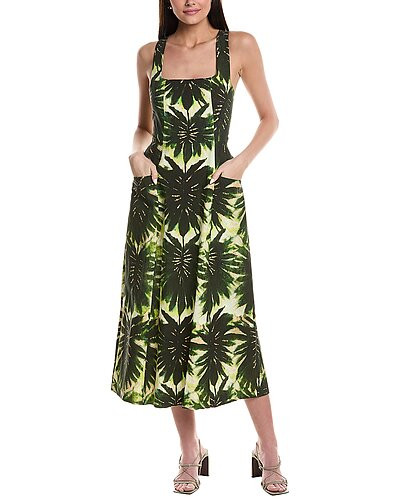 Hella Linen & Silk-Blend Midi Dress | Gilt & Gilt City